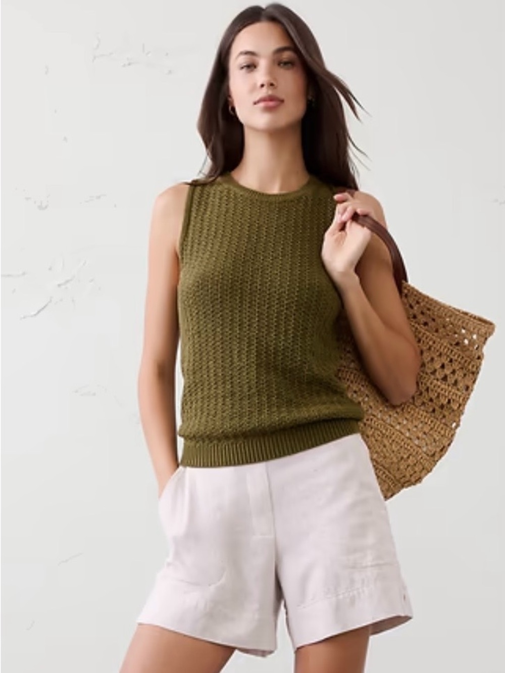Banana Republic High Rise Linen Blend Short